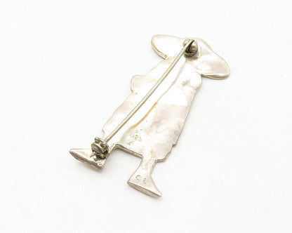925 Sterling Silver  Vintage Girl In Dress & Floral Hat Brooch Pin  BP4987