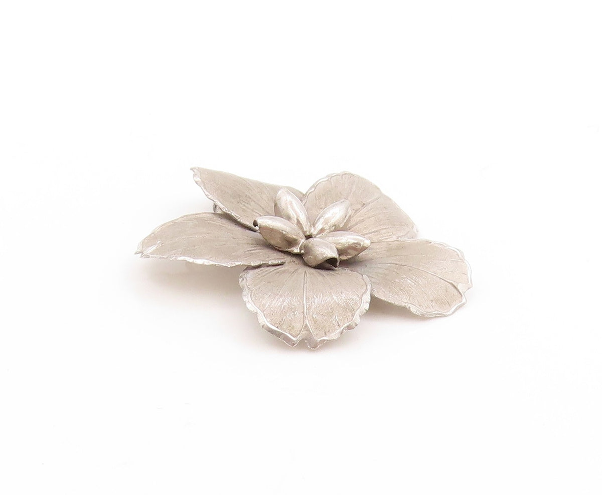 925 Sterling Silver Vintage Brooch BOND BOYD Modernist Floral Petal Pin  BP11861