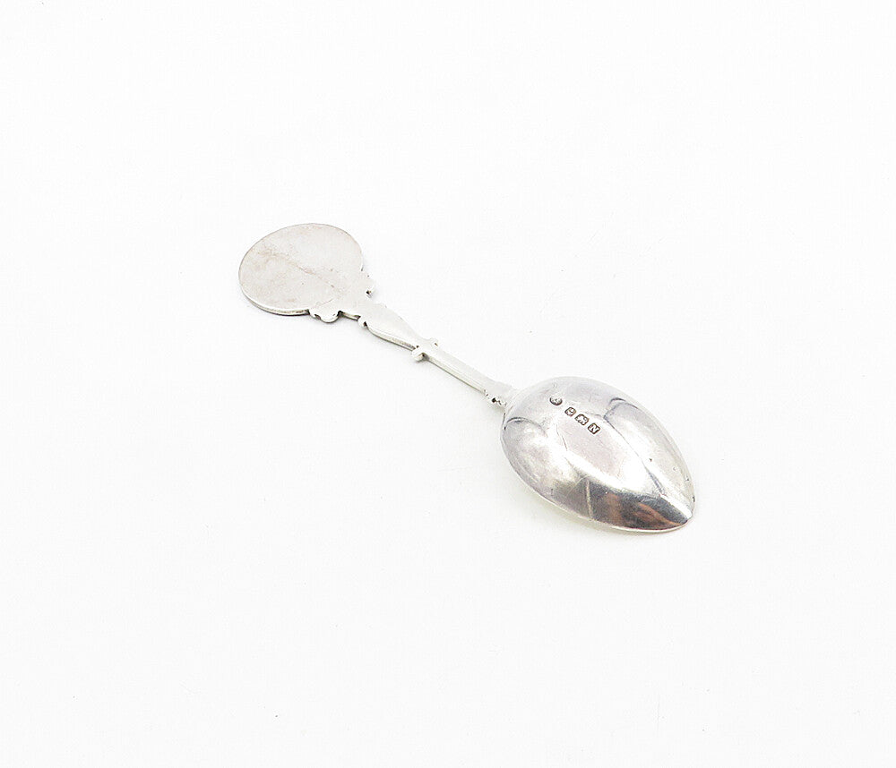 ENGLAND 925 Sterling Silver  Vintage Enamel Coated Baroque Swirl Spoon  TR1572