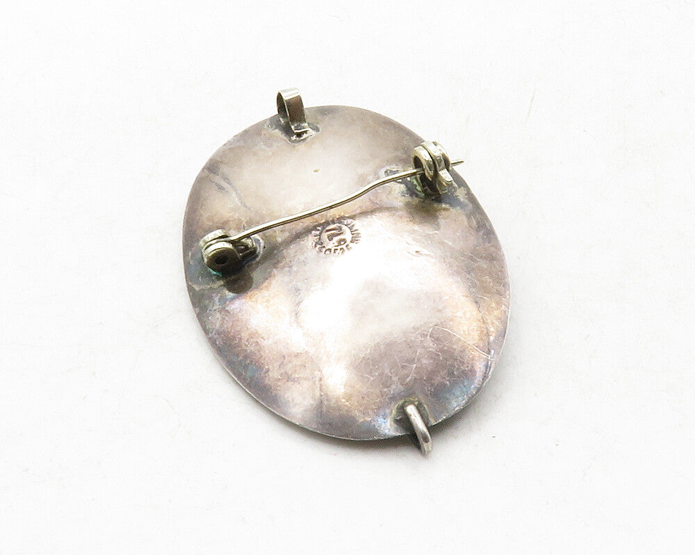 MEXICO 925 Sterling Silver  Vintage Wire Floral Leaf Vine Brooch Pin  BP4838
