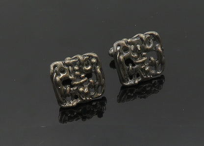 925 Sterling Silver  Vintage Dark Tone Modernist Design Cufflinks  TR2807