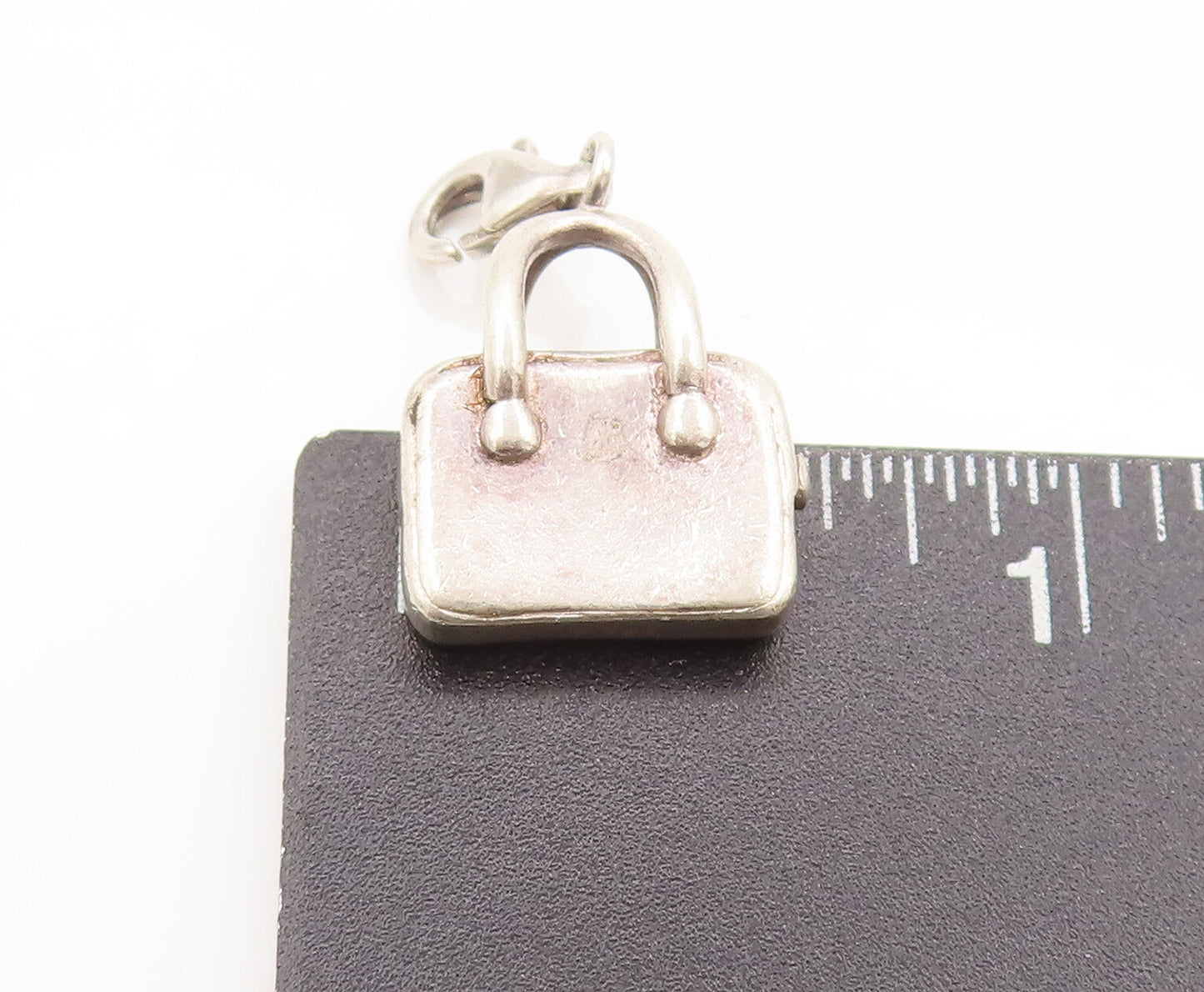 925 Sterling Silver  Vintage Lobster Clasp Handbag Charm Pendant  PT22336