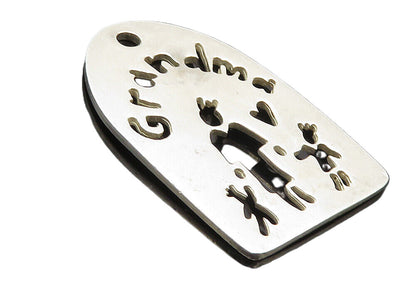 ANNI CO. 925 Sterling Silver  Vintage Cutout Grandma Love Pendant  PT7780