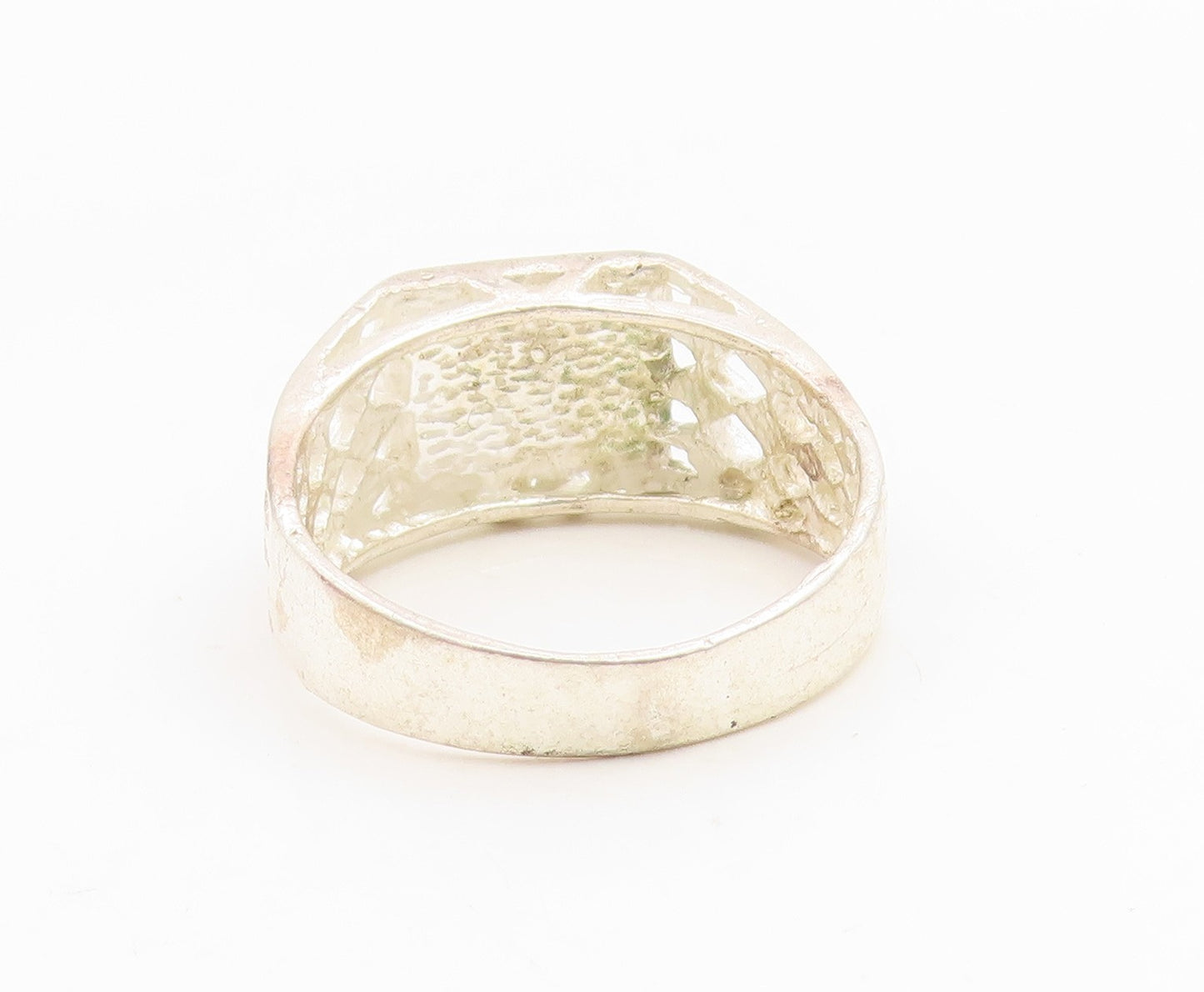 925 Sterling Silver Vintage Ring Etched Initial C Monogram Band  Sz 11  RG34906