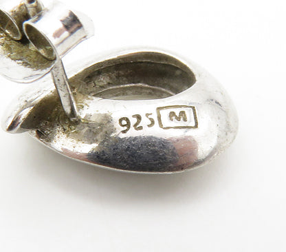 925 Sterling Silver  Petite Shiny Open Ribbon Motif Drop Earrings  EG8528