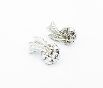 925 Sterling Silver  Vintage Shiny Non Pierce Screw Back Earrings  EG2415