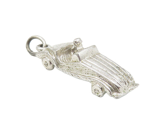 925 Sterling Silver  Vintage Shiny Petite Convertible Car Drop Pendant  PT9379