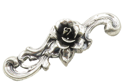 JEWEL ART 925 Sterling Silver  Vintage Rose Flower Swirl Brooch Pin  BP6144
