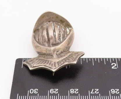 925 Sterling Silver Vintage Tie Pin Vintage Dark Tone Solder Helmet  TR3867