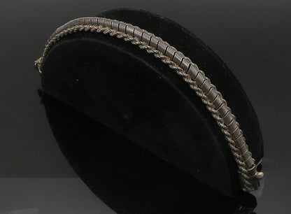 925 Sterling Silver  Vintage Dark Tone Rope Twist Chain Bracelet  BT9182