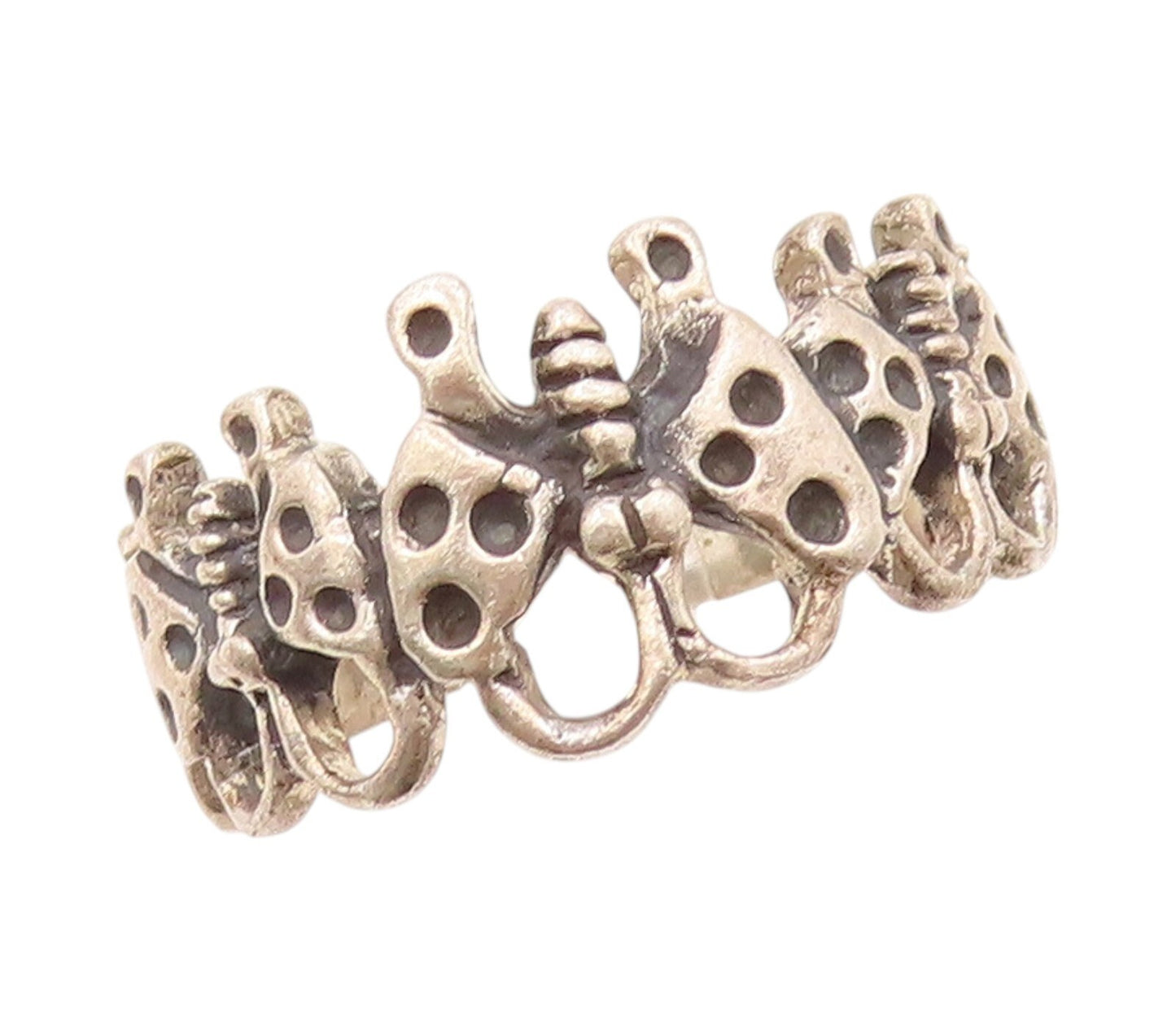 925 Sterling Silver Vintage Ring Dark Tone Cutout Butterfly  Sz 6  RG31849