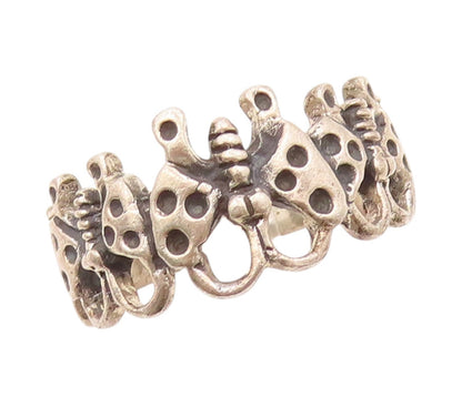 925 Sterling Silver Vintage Ring Dark Tone Cutout Butterfly  Sz 6  RG31849