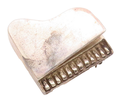MEXICO 925 Sterling Silver  Vintage Minimalist Piano Brooch Pin  BP9410