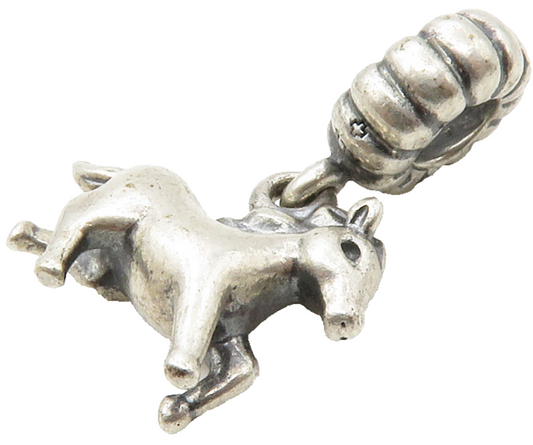PANDORA 925 Sterling Silver  Vintage Petite Galloping Horse Pendant  PT11225