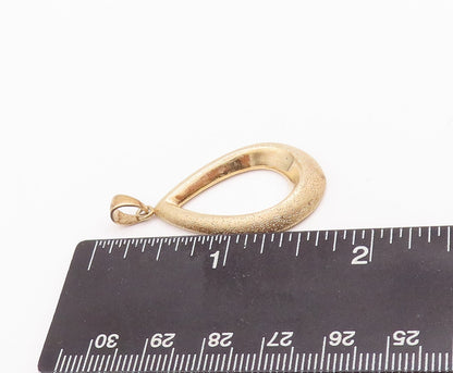 925 Sterling Silver Vintage Pendant Gold Plated Cutout Drop Shape  PT23368