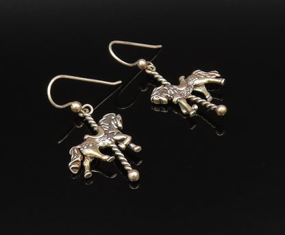925 Sterling Silver  Vintage Carousel Horse Dangle Earrings  EG12052