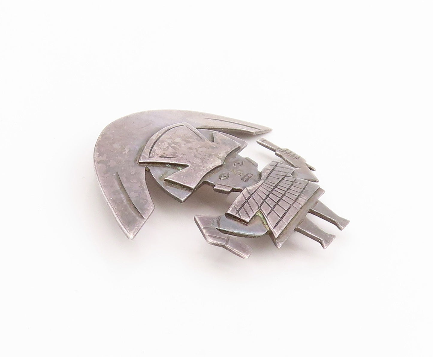 925 Sterling Silver Vintage Brooch GRAZIELLA LAFFI Warrior Man Chief   BP11819