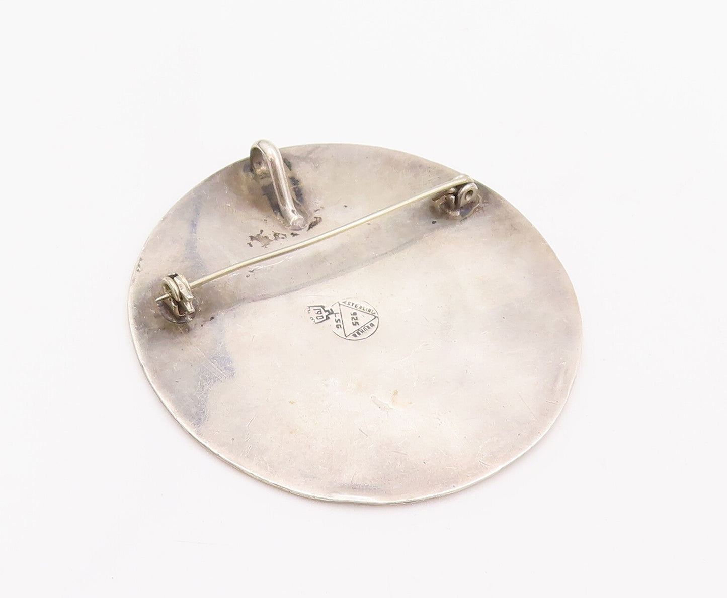 925 Sterling Silver Vintage Brooch Pin MEXICO Large Celtic Calendar  BP10955
