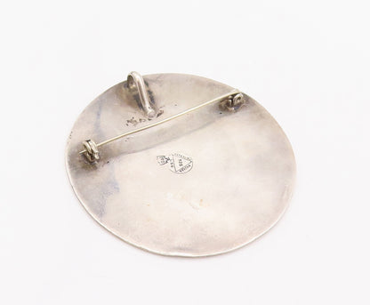 925 Sterling Silver Vintage Brooch Pin MEXICO Large Celtic Calendar  BP10955