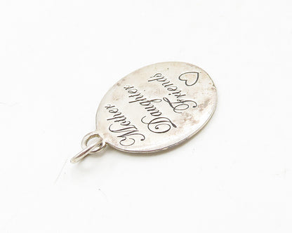 925 LA Sterling Silver  Vintage Mother Daughter Friends Pendant  PT14782