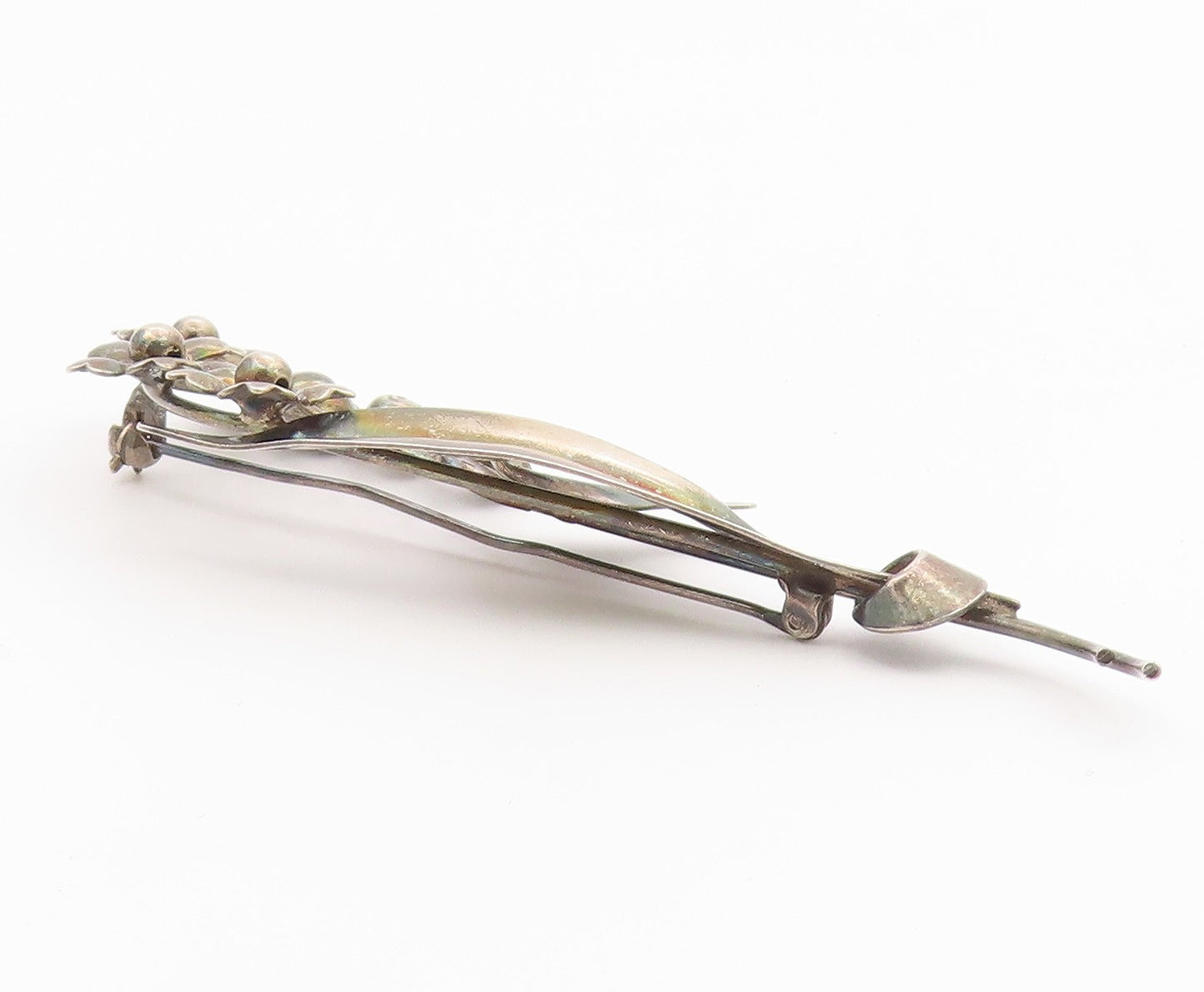 CARL ART 925 Sterling Silver  Vintage Flower Bunch Motif Brooch Pin  BP4187
