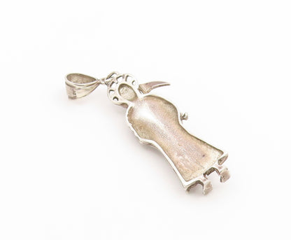 925 Sterling Silver Vintage Pendant Scale Of Justice Grim Reaper Figure  PT26587