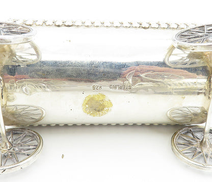 ISRAEL 925 Sterling Silver  Vintage Shiny Jewish Train Havdalah Set  TR1475