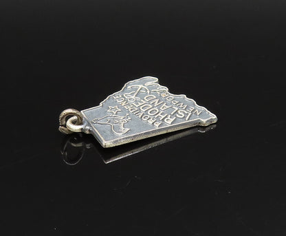 925 Sterling Silver  Vintage Rhode Island State Souvenir Pendant  PT21070