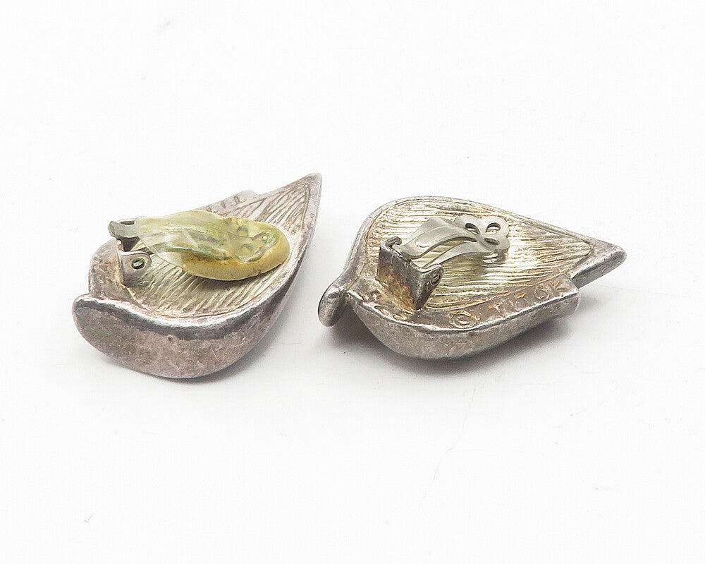 TITOK 925 Sterling Silver  Vintage Modernist Non Pierce Drop Earrings  EG6057