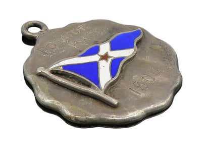 925 Sterling Silver  Vintage Antique Enamel Potato Race 1906 Pendant  PT6539