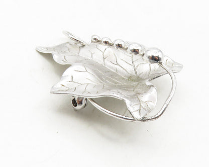 CARL ART 925 Sterling Silver  Shiny Single Autumn Leaf Brooch Pin  BP3776