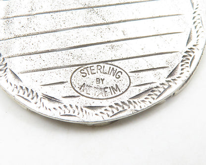 ISRAEL 925 Sterling Silver  Vintage Shalom Hebrew Etched Key Chain  TR2648