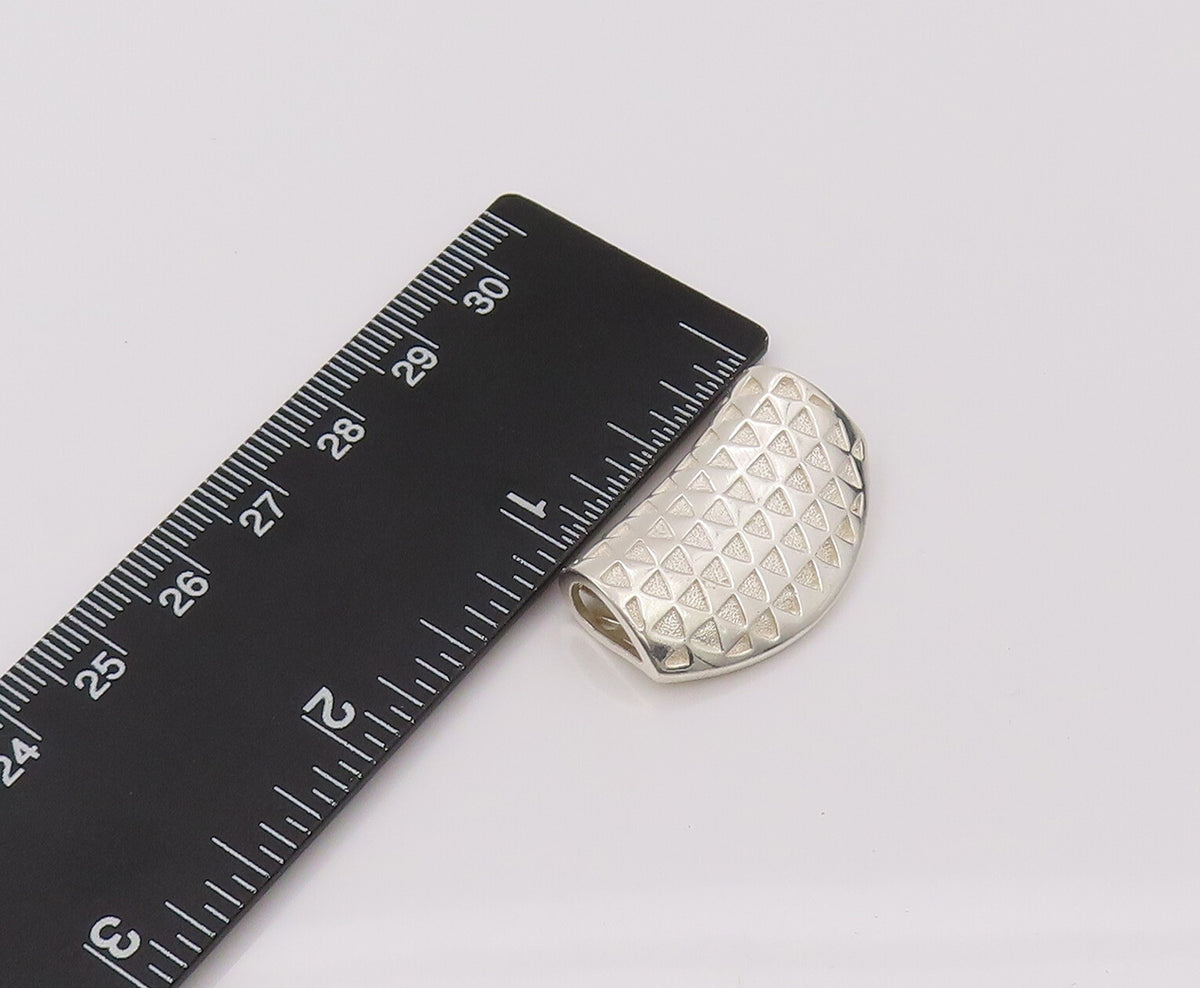 925 Silver  Vintage Upside Down Clutch Triangular Pattern Pendant PT22179