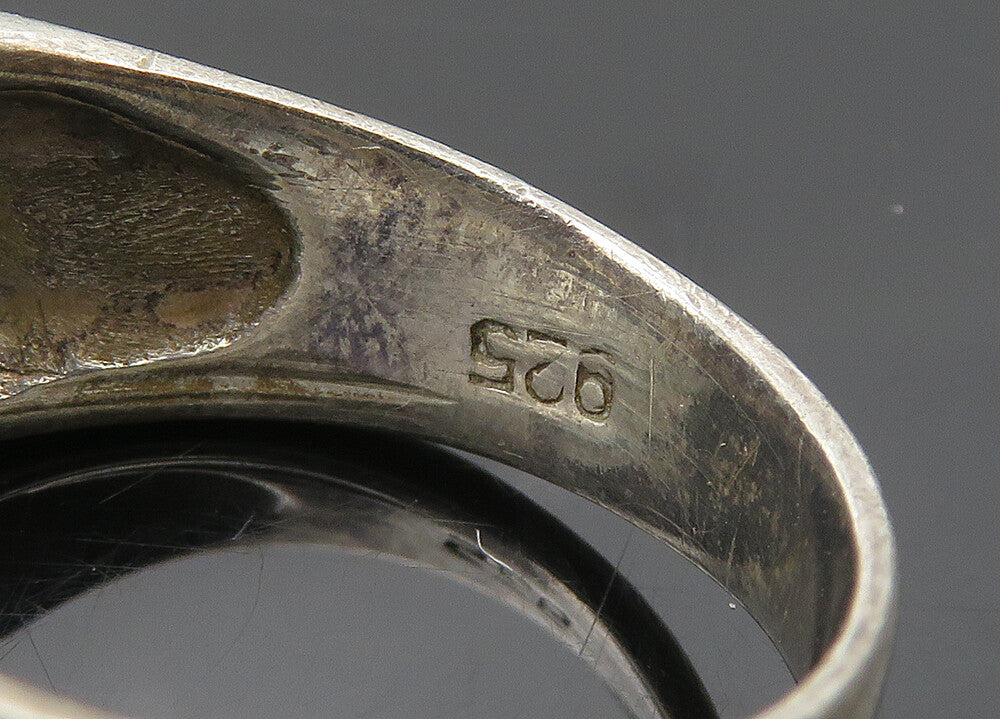 925 Sterling Silver  Vintage Shiny Ribbed Dome Band Ring Sz 7  RG20843