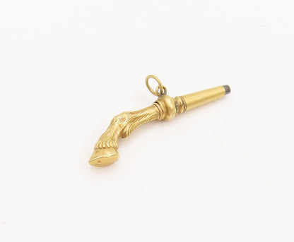 10K GOLD  Vintage Antique Style Old Hand Gun Drop Pendant  GP652