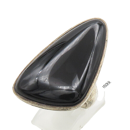 BARSE 925 Sterling Silver  Vintage Black Onyx Shiny Cocktail Ring Sz 8 RG19859