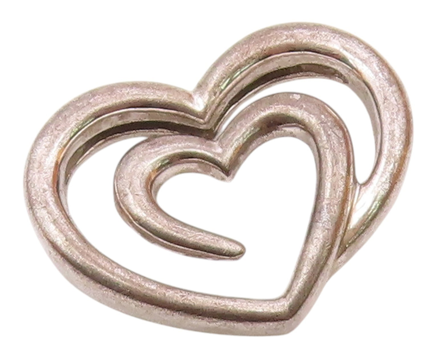 925 Sterling Silver  Vintage Dark Tone Open Love Heart Smooth Pendant  PT16574