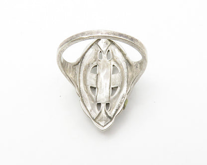 925 Sterling Silver  Vintage Sparkling Cross Detail Cocktail Ring Sz 6 RG14441