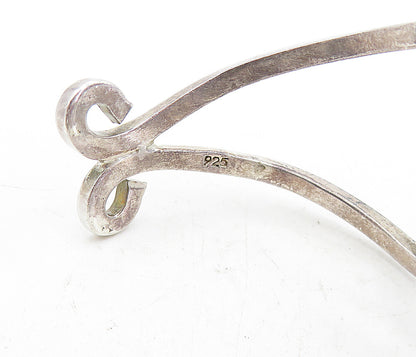 925 Sterling Silver  Vintage Shiny Open Spiral Design Cuff Bracelet  BT1907