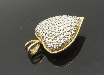 925 Sterling Silver  Vintage Petite Topaz Accented Love Heart Pendant  PT16421