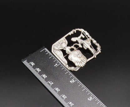 PERU 925 Silver  Vintage Antique Royal Dancing Cutout Brooch Pin  BP9876