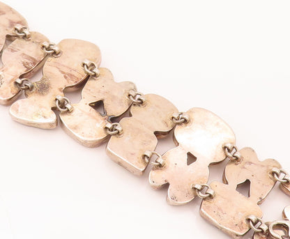 925 Silver  Vintage Mother Of Pearl Designer Sea Pebble Effect Bracelet BT9930