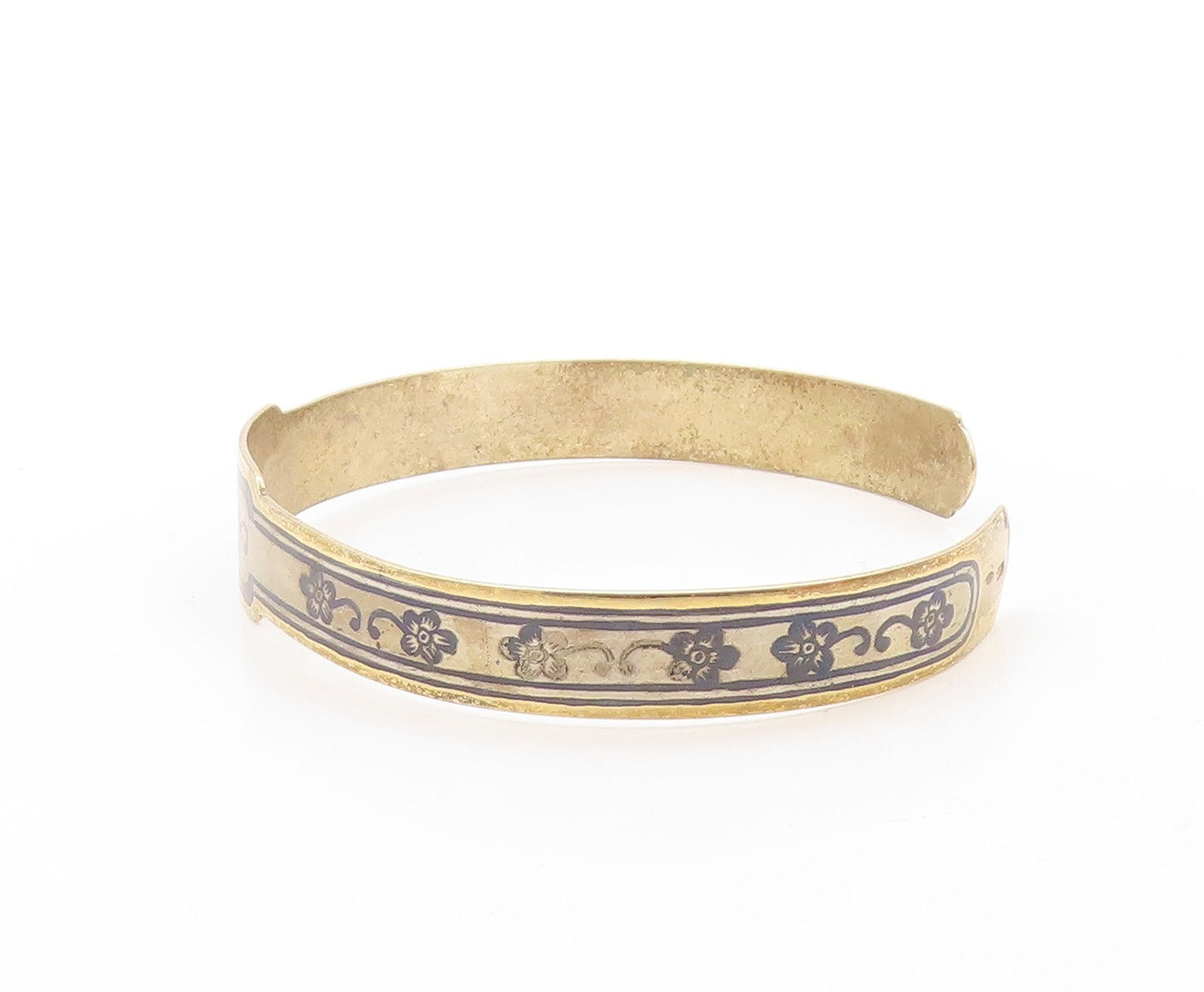 925 Sterling Silver Vintage Bracelet EAST EUROPE Floral Design Etched   BT10899