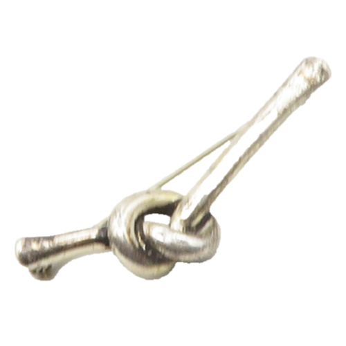 BY 925 Sterling Silver  Vintage Modernist Pretzel Tied Knot Brooch Pin  BP6683