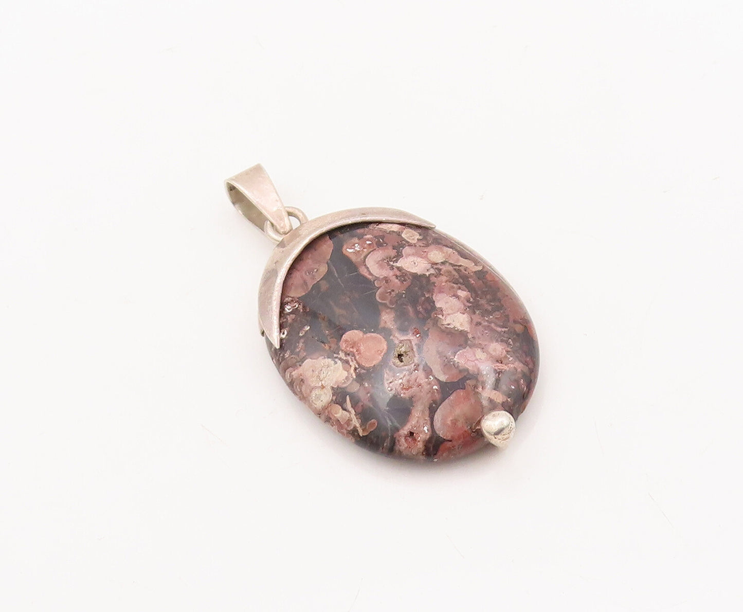 925 Sterling Silver Vintage Pendant Designer Large Cabochon Gemstone  PT23144