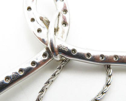 925 Silver & 14K GOLD  Vintage Genuine Diamonds 2 Tone Chain Necklace  NE3281
