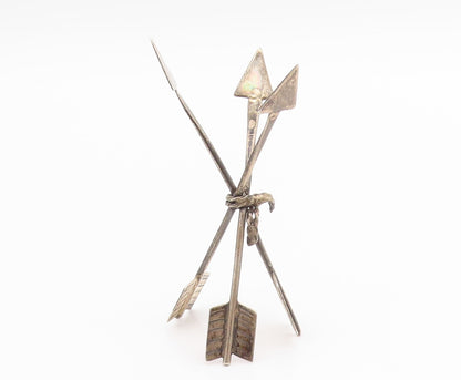 925 Sterling Silver Vintage Southwestern Dark Tone Cutout Arrow Stand TR3897