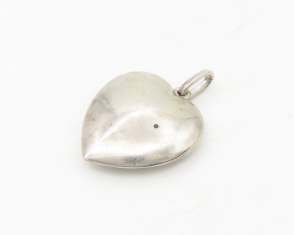 CELIA SEBIRI 925 Silver  Vintage Shiny Smooth Love Heart Pendant  PT14226