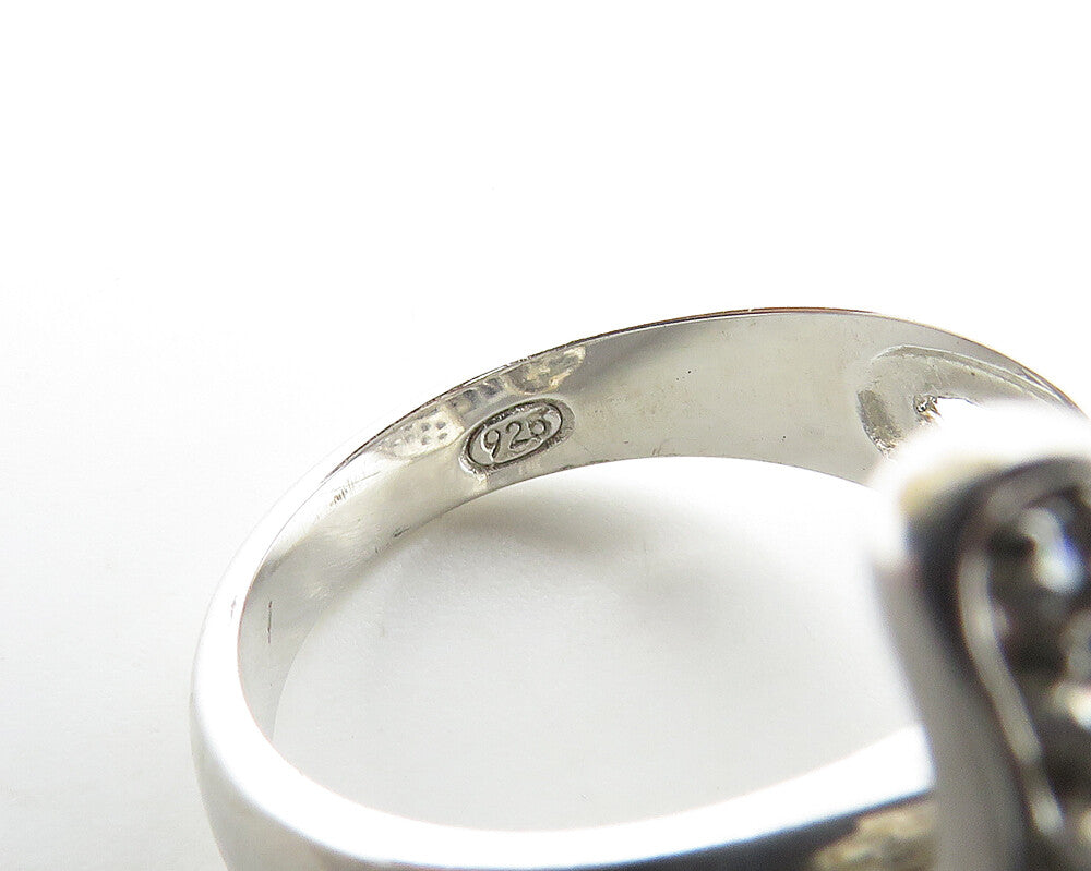 925 Silver  Cubic Zirconia & Hematite Butterfly Cocktail Ring Sz 8  RG19457