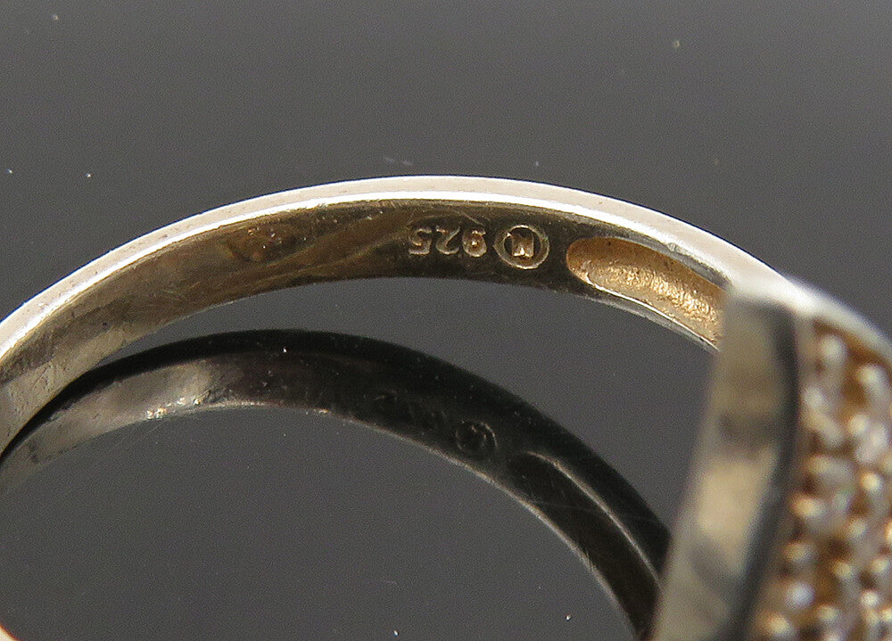 925 Sterling Silver  Vintage Shiny Topaz Butterfly Band Ring Sz 8  RG22519
